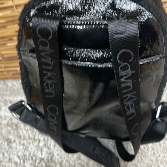 Calvin Klein Estelle Patent Sherpa Backpack - Picture 4 of 4